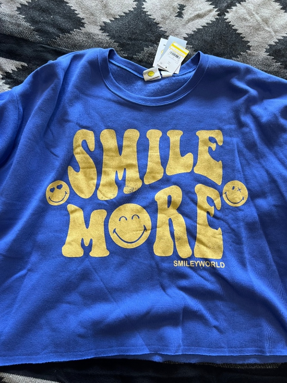 Smile More! Smiley World Cropped Sweatshirt XXL